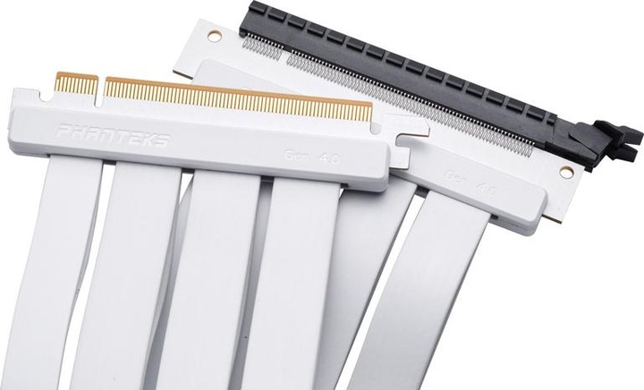 Actual product image Phanteks PCI-E 4.0 x16 riser ribbon cable, 90 degrees, 22cm - white