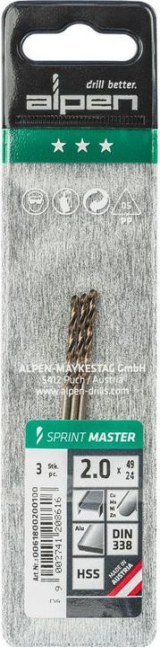 Produktbild Alpen Spiralbohrer Sprint Master (2 Millimeter)