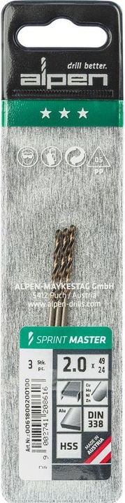 Immagine prodotto Alpen Twist Drill Sprint Master (2 millimetri)