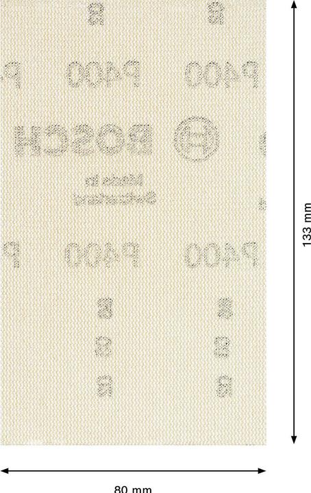 Immagine prodotto Bosch Professional Zubehör EXPERT M480 Rete di levigatura per levigatrici orbitali, 80 x 133 mm, G 400, 10 pezzi. (400, P400)