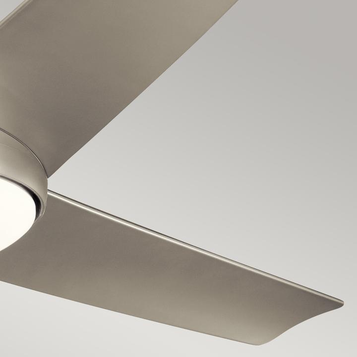 Actual product image Elstead Lighting Eris silent ceiling fan with LED light Ø152cm IP44 outdoor + remote control nickel