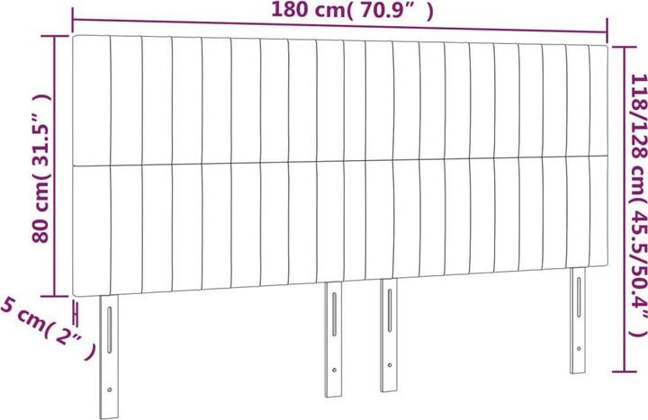 Produktbild vidaXL LED Kopfteil (180 x 5 x 128 cm)