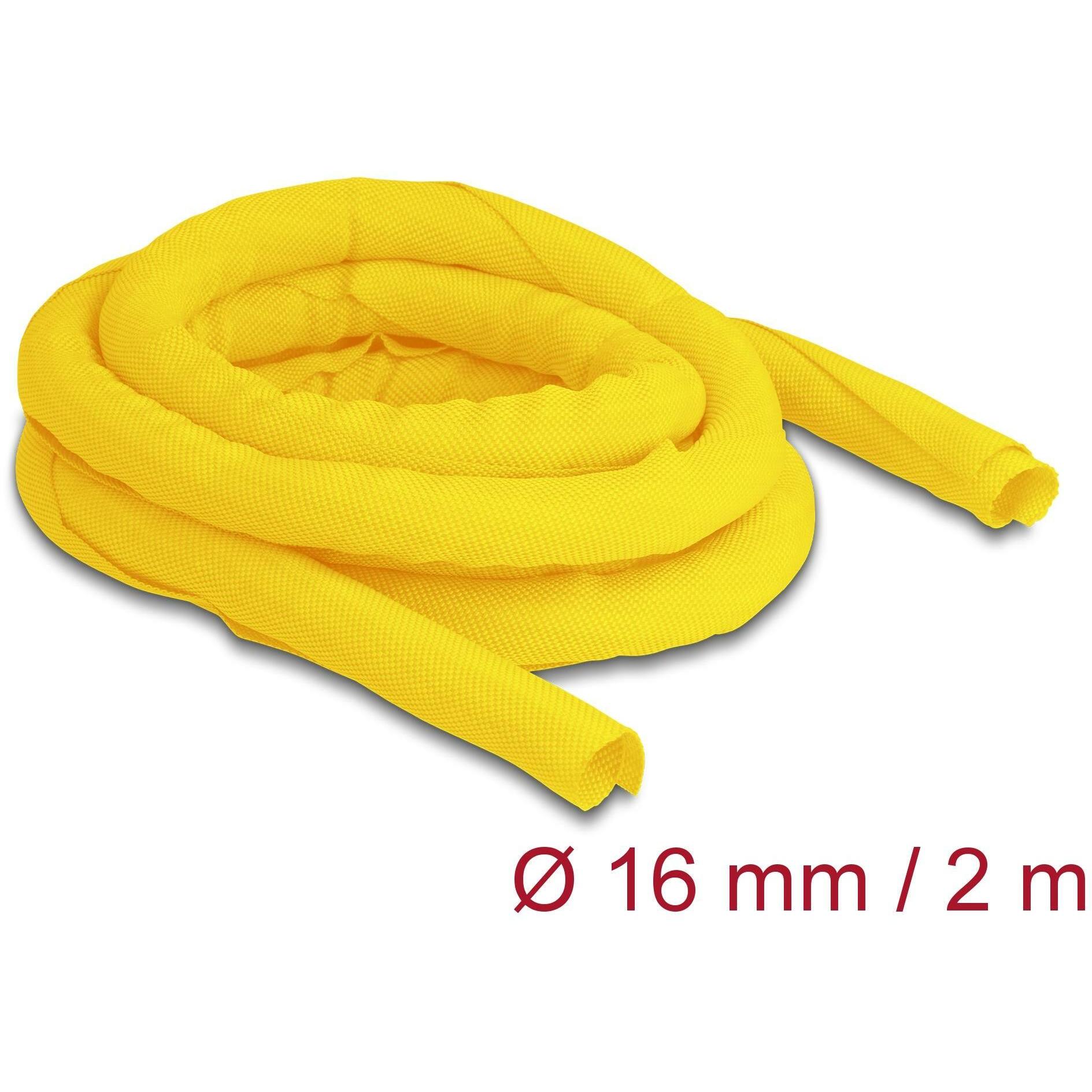 Thumbnail - Delock, Kabelschutz + Kabelführung, Kabelschlauch selbstschliessend 2 m x 16 mm Gelb (Kabelschlauch, 2000 mm)
