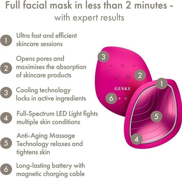 Actual product image Konjac Sponge Soniczny masażer do twarzy Cool & Warm 9w1 Geske z Aplikacją (magenta)