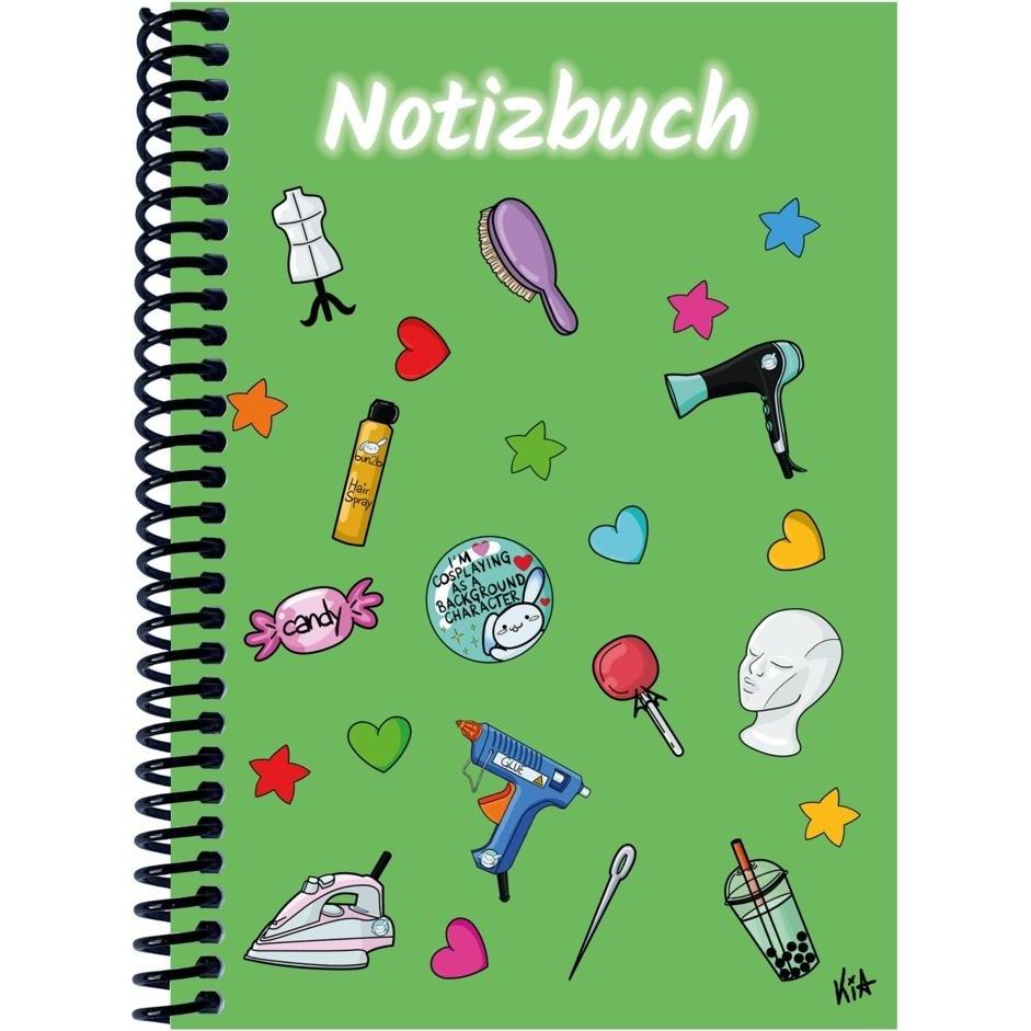 E & Z, Heft + Block, A 4 Notizbuch Manga Items, grün, blanko (A4)