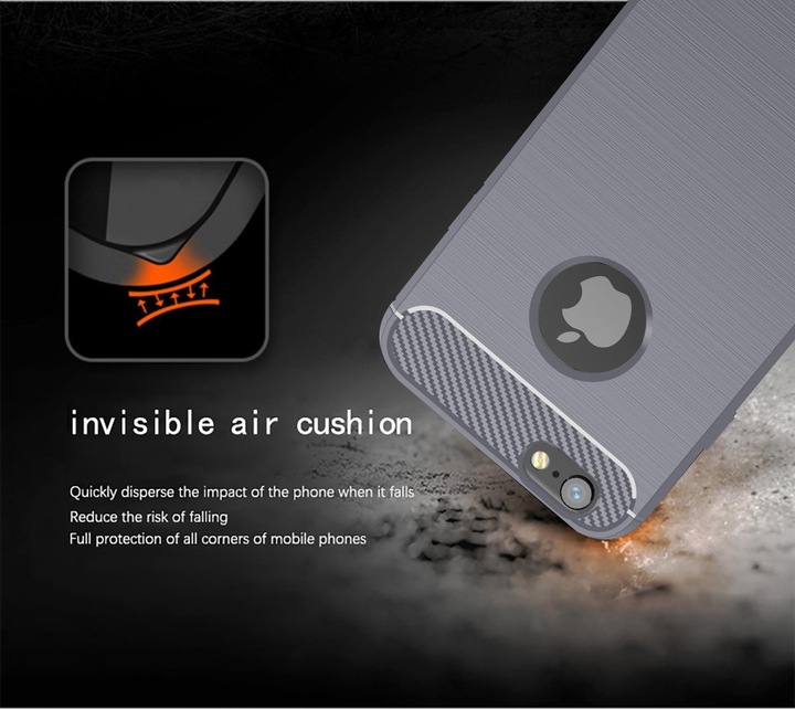 Immagine prodotto Cadorabo TPU Ultra sottile in acciaio inossidabile al carbonio Combi Cover (Apple iPhone 6 Plus)