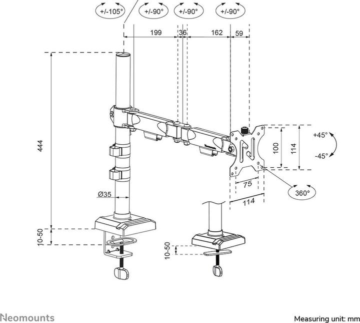 Image du produit Neomounts Dis Public Mount DS60-600BL1 Noir (Tables, 32", 8 kg)