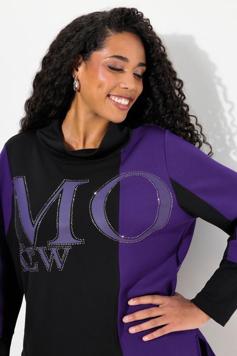 Actual product image Ulla Popken Rhinestone Graphic Lettering Sweatshirt (56)