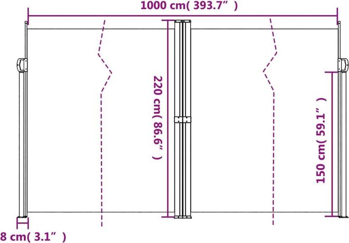 Produktbild VidaXL Seitenmarkise Ausziehbar (1.40 m)