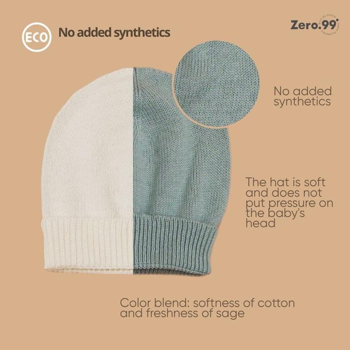 Produktbild Zero.99 2er-Set Babymützen für Neugeborene, 100% Baumwolle