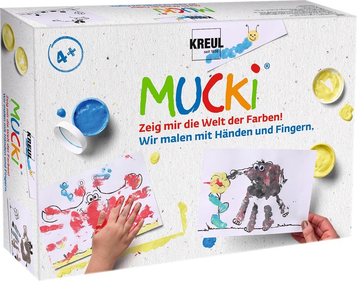 Produktbild Mucki Wir malen mit Händen & Fingern (Weiss, Gelb, Rot, Blau, Schwarz, 250 ml)