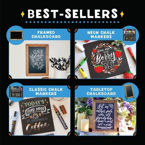 Image du produit VersaChalk Tableau rustique en bois à poser avec stylo env. 22.9 cm × 33 cm (33 x 22.90 cm)