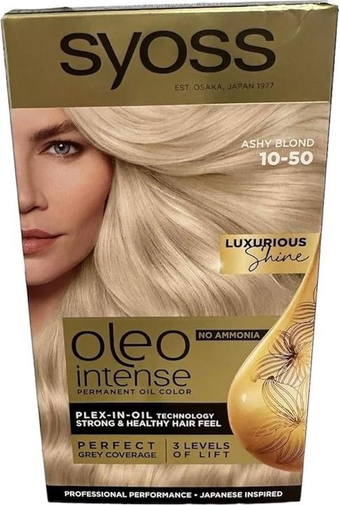 Syoss Oleo Intense Hair Dye 10-50 Ash For light hair (10-50 Ash For light hair)