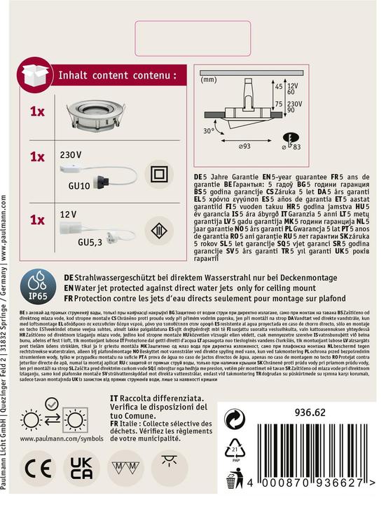 Produktbild Paulmann Einbauleuchte Nova Plus Set (GU10, GU5.3)