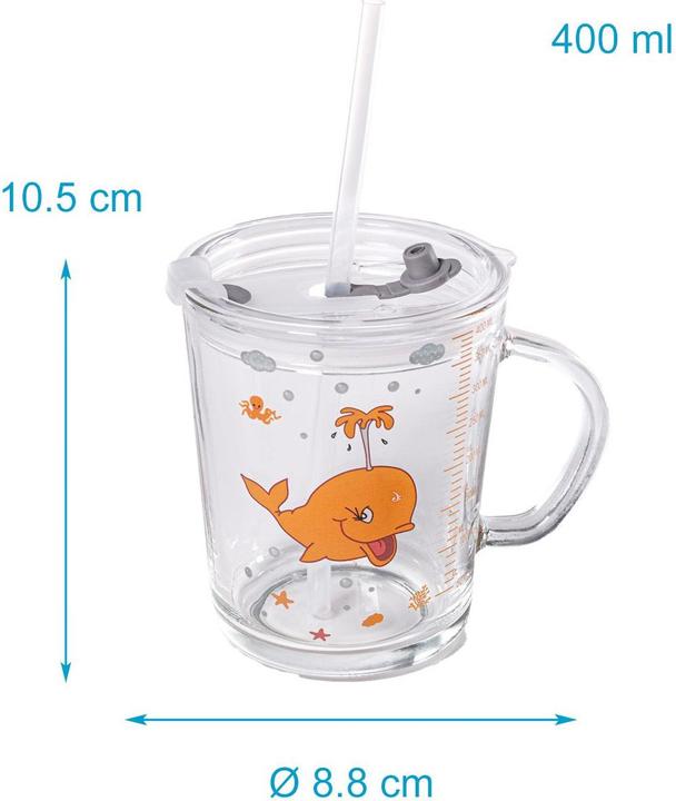 Produktbild Intirilife Kinder Trinkbecher mit Deckel, Skala und Strohhalm