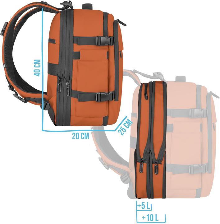 Image du produit Normani Erweiterbarer Handgepäck-Rucksack 20 Liter Nikaho - 9832 (20 l)