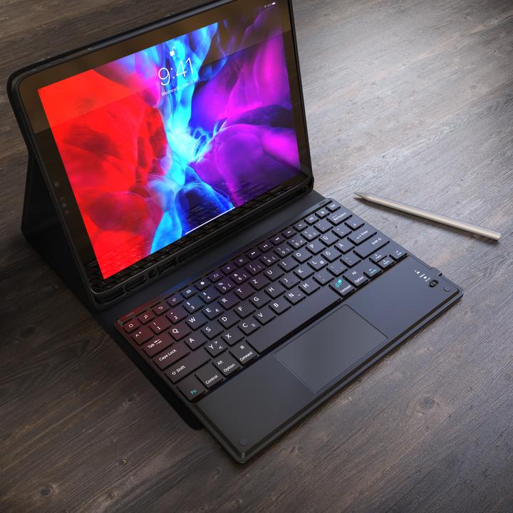 Actual product image Aplic Bluetooth tablet keyboard for iPad Pro 12.9 inch Gen 3 + 4, 280 mAh battery, keyboard with case (DE)