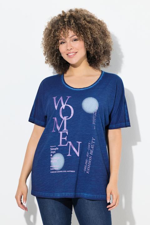 Produktbild Ulla Popken T-Shirt, Schriftmotiv, Oversized, Rundhals, Halbarm (62)