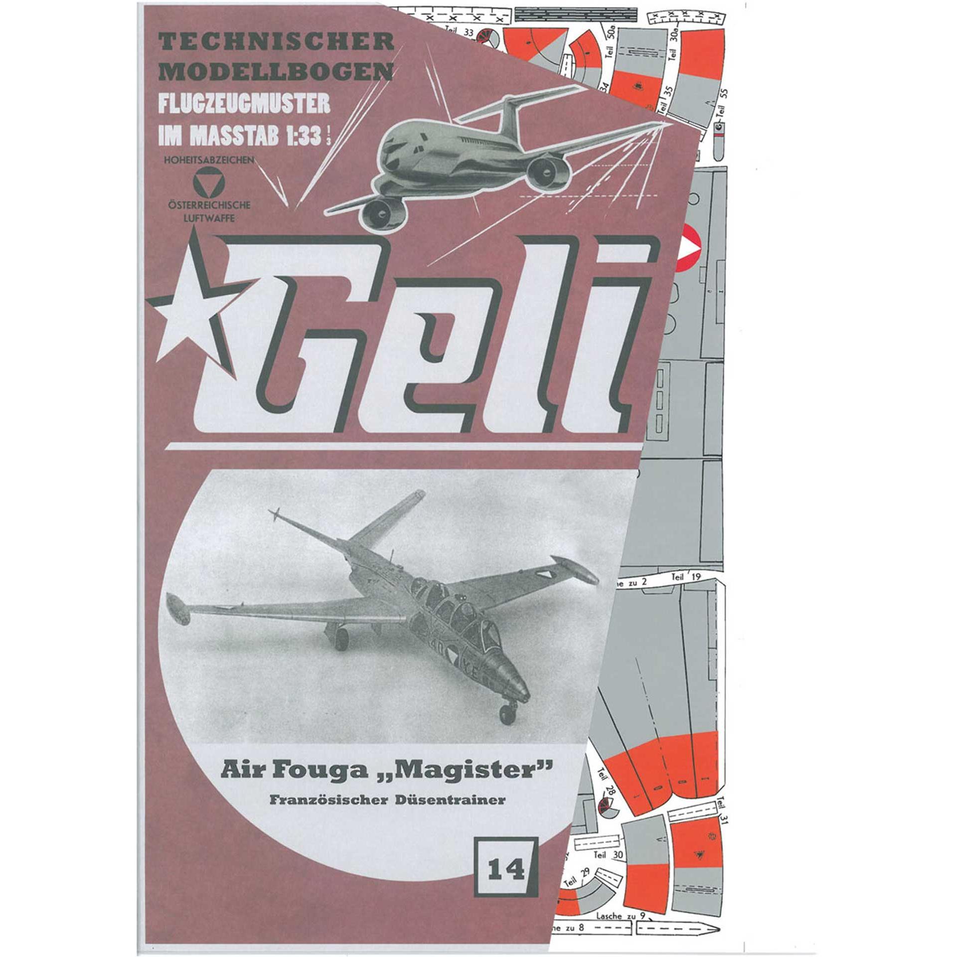 Geli fouga magister kartonmodell