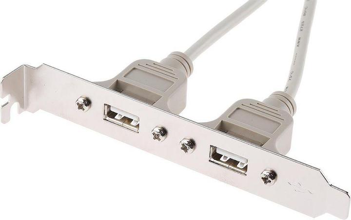 Actual product image RS PRO 2xUSB pre-assembled blanking plate (USB 2.0)