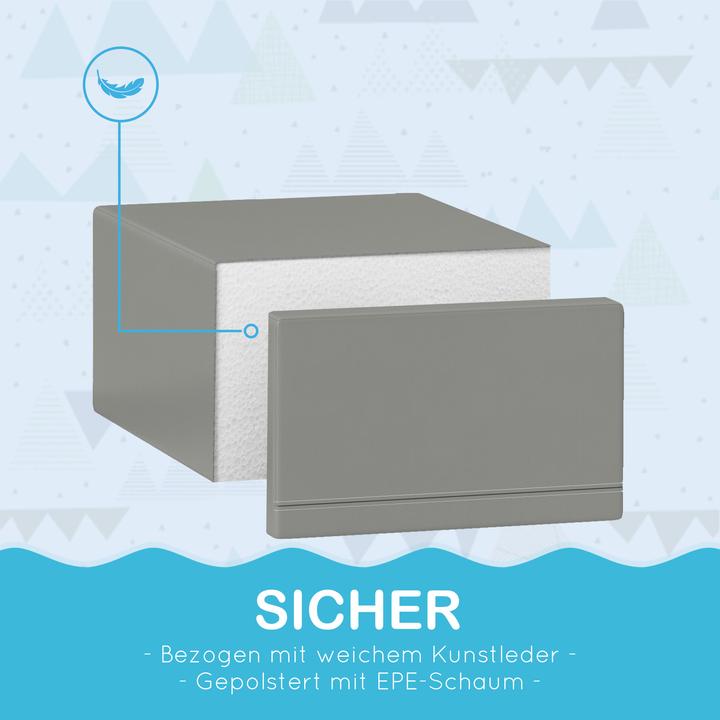 Actual product image Homcom Kinder-Softplay-Set Kunstleder, Schaumstoff Grau