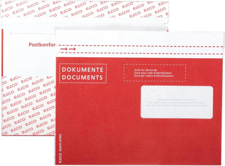Elco Buste portadocumenti Quick Vitro carta Dokumente/Documents conformi agli standard postali (250 Pezzo/i)