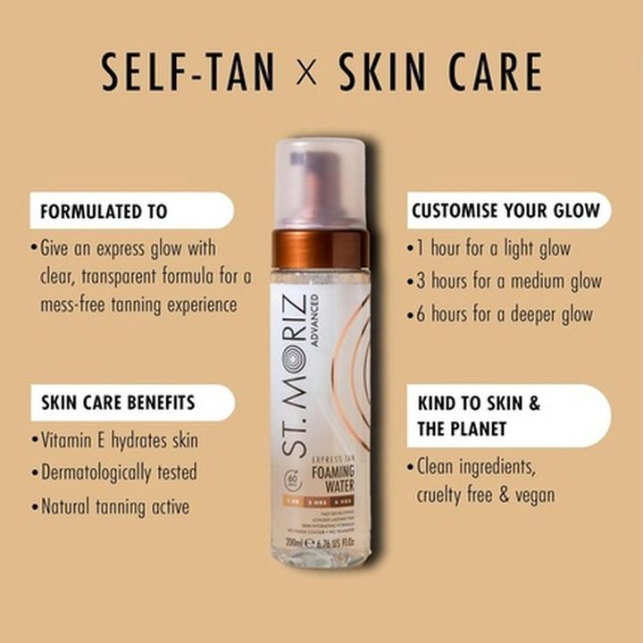 Actual product image St. Moriz Advanced Express Self Tanning Foaming Water Colourless Self-Tanning Foam For Body And Face (Self tanning foam)