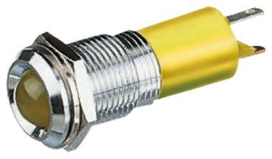 Produktbild RS PRO LED erhaben 14mm chrom 24-36Vdc gelb