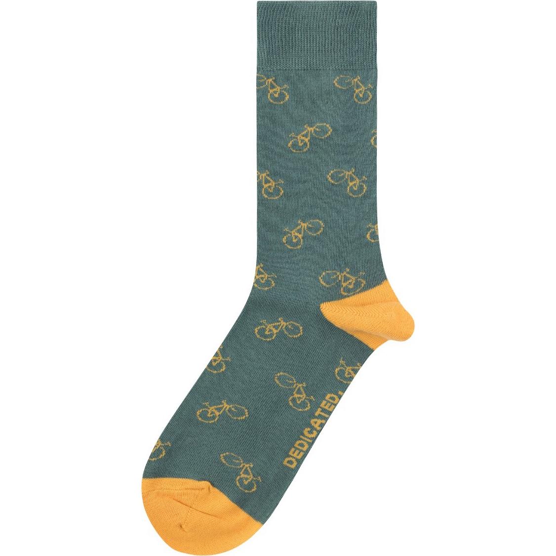 Dedicated, Unisex, Socken, Socks Sigtuna Bike Pattern Forest Green 36 - 40, Grün, (36 - 40)