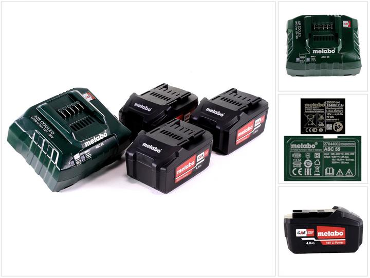 Produktbild Metabo Basis-Set 3 x 4.0 Ah (18 V)