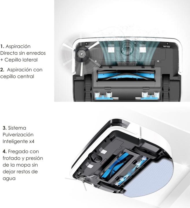 Actual product image Hobot 4-in-1 Robot Vacuum and Mop with 1300 scrubs/min, 4900 Pa suction, carpet detection (4900 Pa, Wiping cloth)