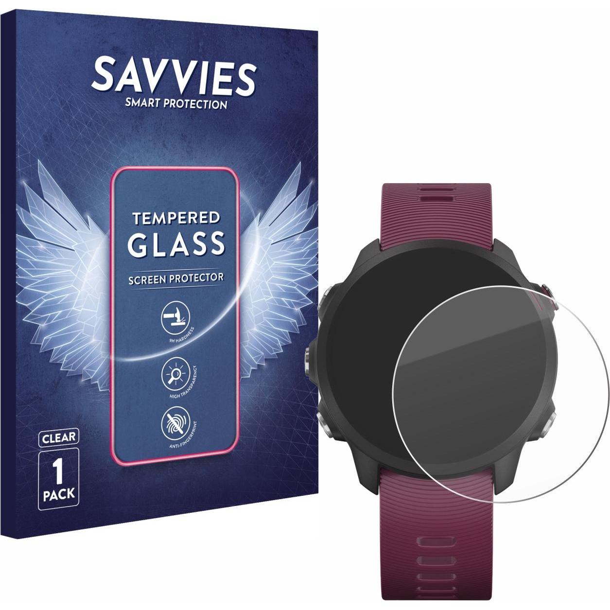 Savvies Panzerglas Hartglas Displayschutz, Smartwatch Schutzfolie, Transparent
