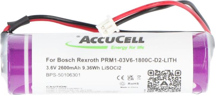 Actual product image AccuCell Batterie Bosch Rexroth PRM1-03V6-1800C-D2-LITH (1 pcs., Device specific, 2600 mAh, Rechargeable battery)