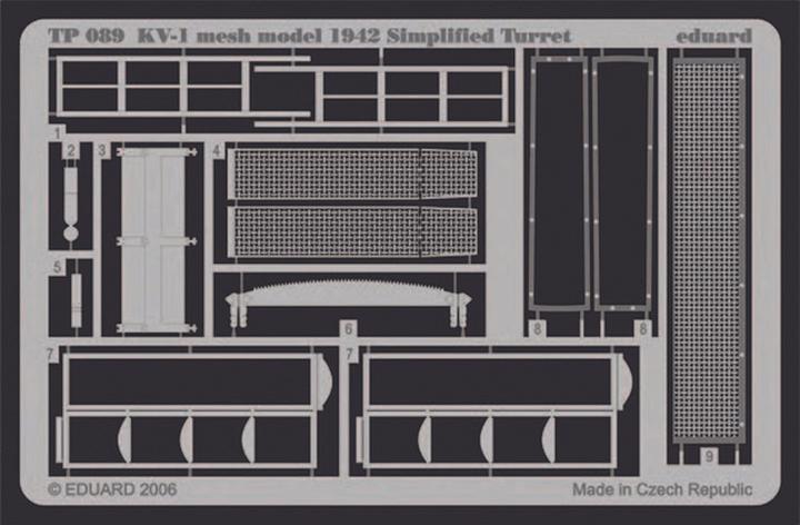 Actual product image Eduard KV-1 mesh Simplified turret for Trumpeter kit