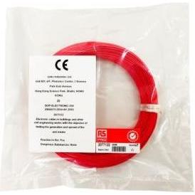 RS PRO, Tubo + Canalina per cavi, Cavo di commutazione / 0,12 mm², 26 AWG, isolato in ETFE rosso, 50m (50 m)