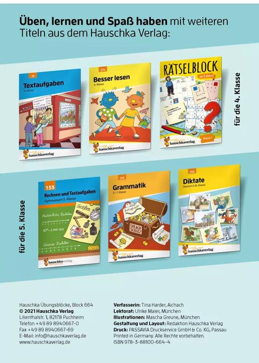 Produktbild Quer durch die 4. Klasse, Mathe und Deutsch - Übungsblock (Deutsch, Mascha Greune, Tina Harder, 2021)