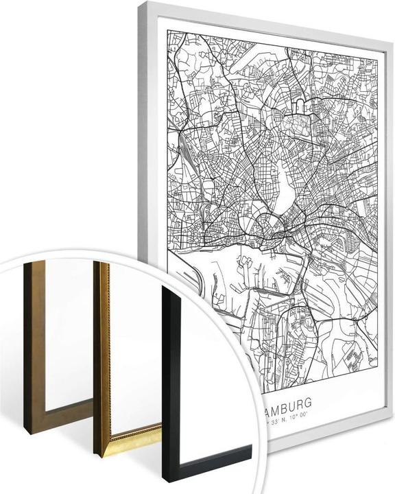 Produktbild Trenddeko Stadtplan Hamburg (100 x 120 cm)