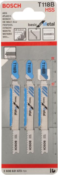 Produktbild Bosch Professional Zubehör Stichsägeblatt T 118 B Basic for Metal, 5er-Pack