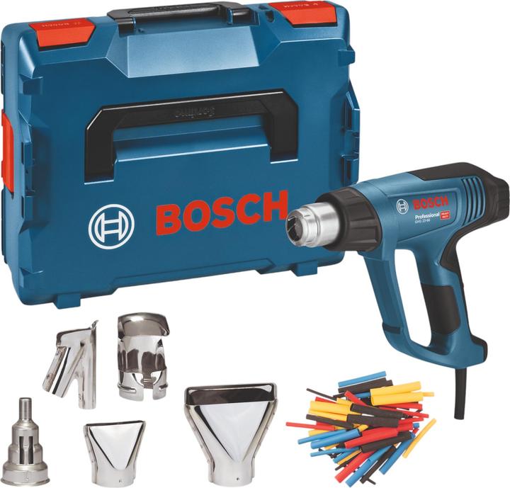 Produktbild Bosch Professional Heissluftgebläse GHG 23-66 Professional + 5-teilges Zubehör (blau/schwarz, 2.300 Watt, L-BOXX)
