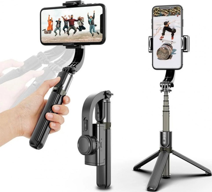 Image du produit PhoneLook Selfie Stick Tripod 3 en 1 L08, stabilisation Gimbal, trépied avec télécommande