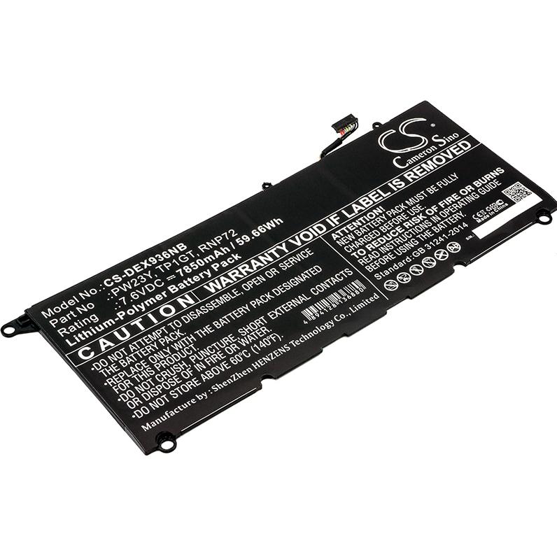 NoName Battery for Battery for Dell XPS 13 9360 etc. 7850mAh, 7.6V (7850 mAh), Batteria per notebook