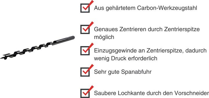 Immagine prodotto Paulimot Schlangenbohrer Ø 14 mm, Länge 230 mm, Form Lewis (14 millimetri)