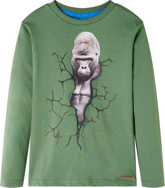 Produktbild vidaXL Kinder-Langarmshirt Helles Khaki 92,Material: 100 (92)