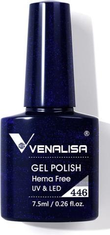 Image du produit Venalisa Vernis en gel 446 UV/LED (Bleu nuit pailleté, Vernis semi-permanent)