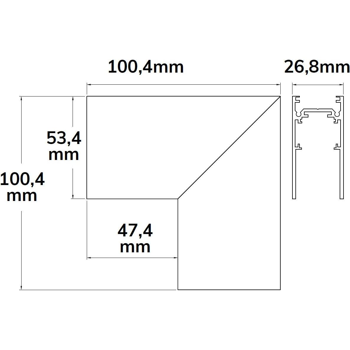 Thumbnail - Isoled, Zubehör Beleuchtung, Track48 Eckschiene 90° vertikal für Aufbauschiene, schwarz, nicht stromführend