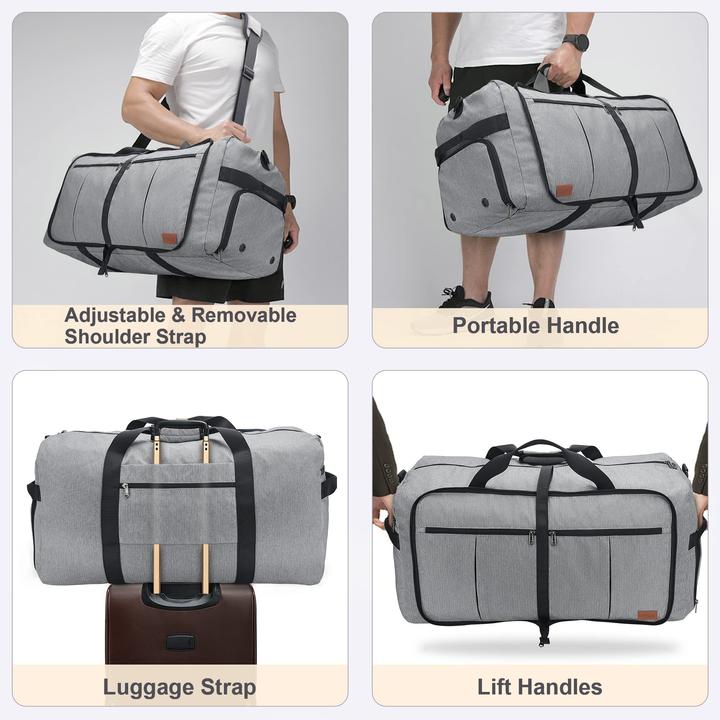 Immagine prodotto Only-Bags.Store Borsa da viaggio pieghevole grande weekender con scomparto per le scarpe, impermeabile/sportiva (100 l)