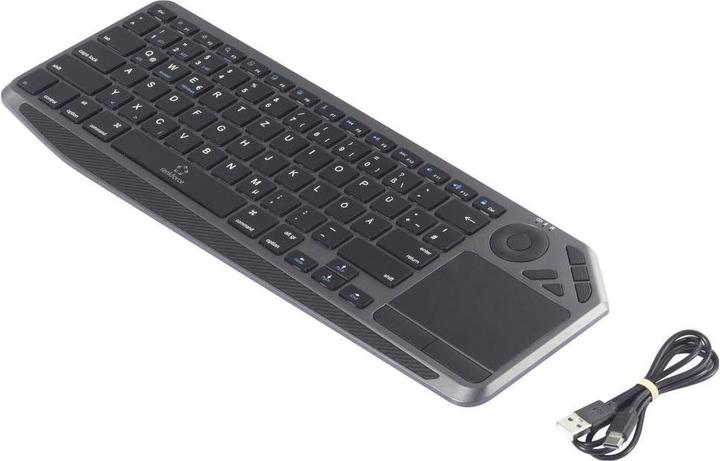 Renkforce RF-WLBTKB-300 Bluetooth®, Funk Tastatur Deutsch, QWERTZ Schwarz Integr (DE, Kabellos)