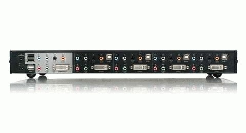 Produktbild Iogear 4-Port Dual Link DVI KVMP Switch with 7.1 Audio and Cables