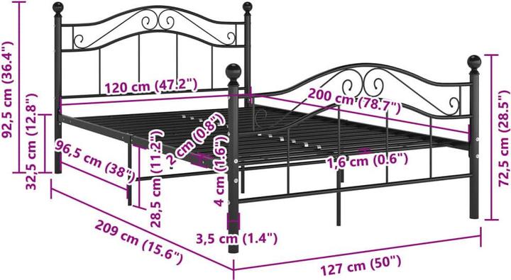Image du produit vidaXL Bettgestell (120 x 200 cm)