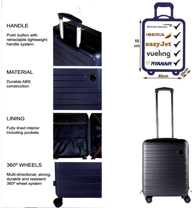 Actual product image Mojawo Kabinenkoffer Koffer Trolley Bordcase Handgepäck Bordgepäck Teleskop
